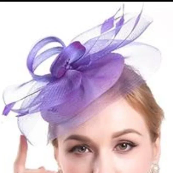 Fascinators for Women Kentucky Derby Hats Tea Party Hat for Cocktail Lavender il_fullxfull.7350870496_iy7s.jpg main image 4